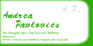 andrea pavlovics business card